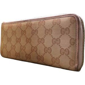 Gucci Wallet Long Pink Beige PVC Canvas 🌸🌸